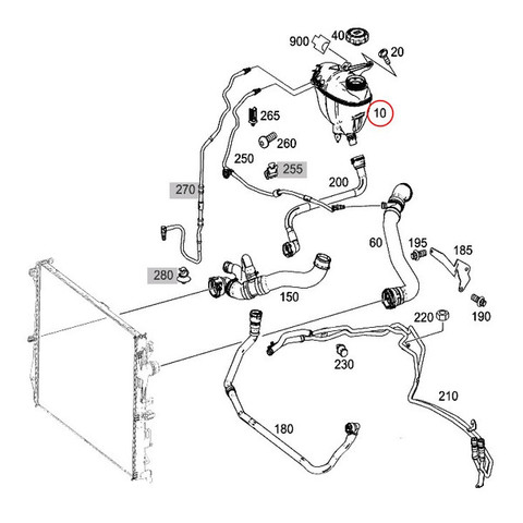 ベンツ ラジエーターサブタンク