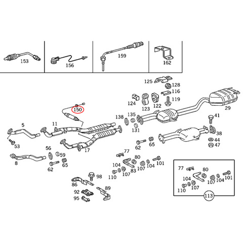 純正OEM BOSCH製 ベンツ W140 R129 C140 O2センサー/ラムダセンサー 0005402417 600SE 600SEL S600 SL320 CL600