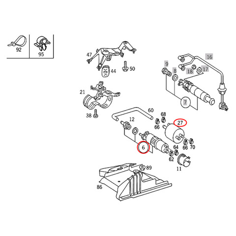 ベンツ 燃料ポンプ＆フィルターセット