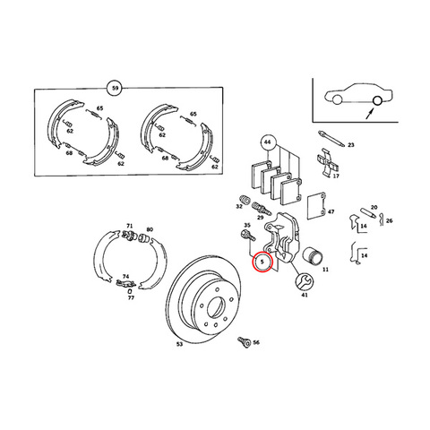ベンツ リア/リヤ ブレーキキャリパー