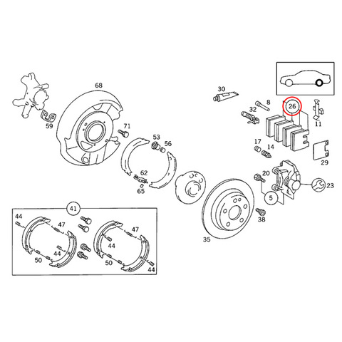 ベンツ リア/リヤ ブレーキパッド