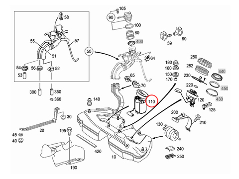 ベンツ Cクラス C209 A209 燃料ポンプ/フューエルポンプ 2034702394 2034702294 CLK200KOMPRESSOR CLK240 CLK320