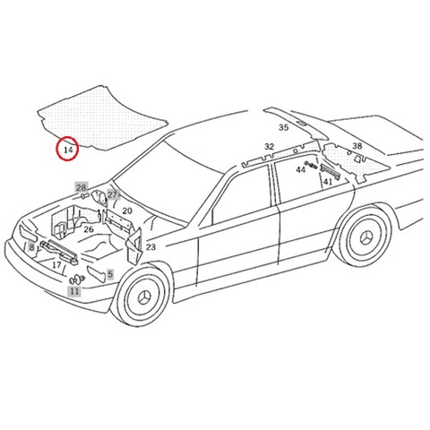 ベンツ W124 ボンネットインシュレーター 1246820726 230E 260E 280E 300E 320E E280 E320 E500 230TE 300TE 300CE 320CE