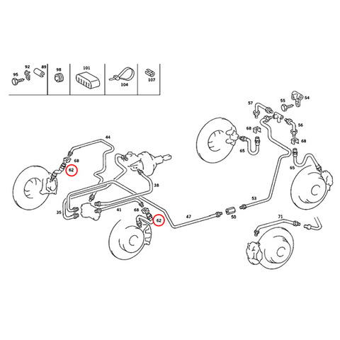 ベンツ ブレーキホース 左右セット