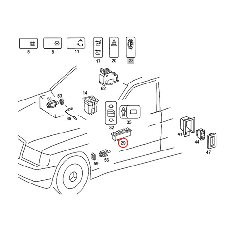 ベンツ パワーウィンドウスイッチ