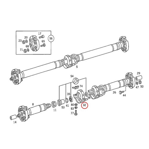 ベンツ プロペラシャフト センターベアリングサポート