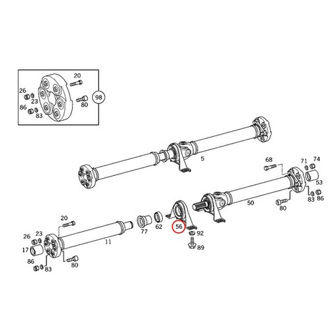 ベンツ プロペラシャフト センターベアリングサポート