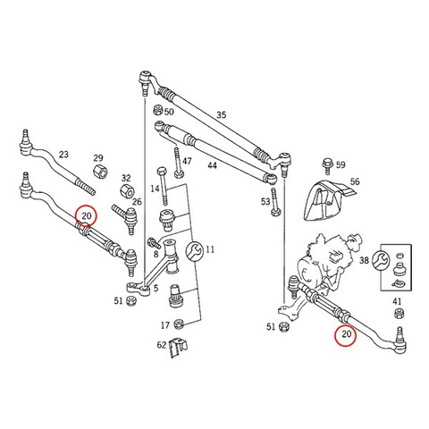 ベンツ ステアリングタイロッド ASSY