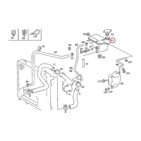 ベンツ ラジエーターサブタンク