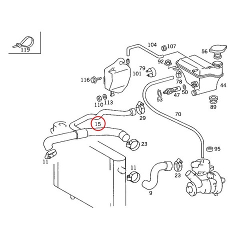 ベンツ ラジエーターホース