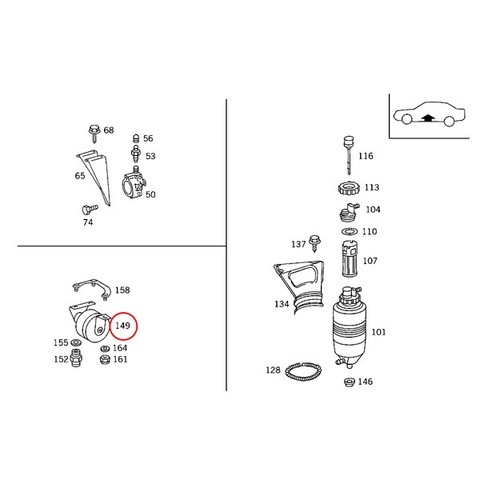 ベンツ リアショック アキュームレーター