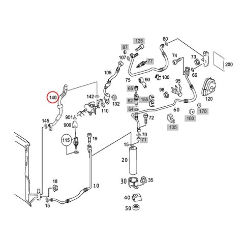 コンデンサ～コンプレッサー間用 ＜ ベンツパーツ専門プロテックオート