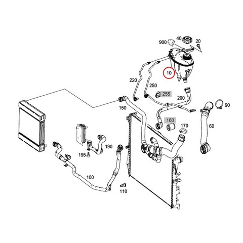 ベンツ ラジエーターサブタンク