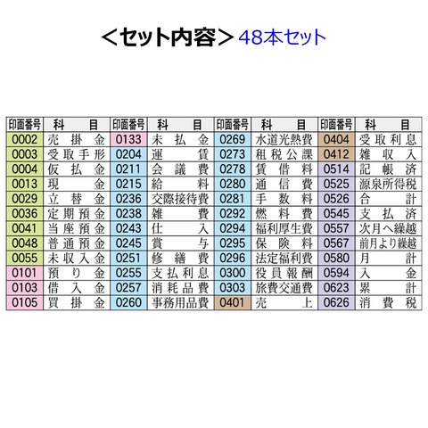 科目印（既製） 48本セット　シャチハタ　