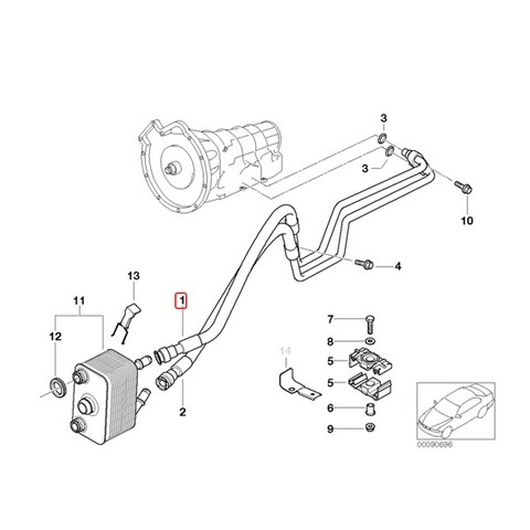 BMW ATオイルクーラーホース フィードパイプ