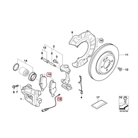 純正OEM ATE製 BMW MINI ミニ R50 クーパー Cooper ワン One 1.6i フロントブレーキパッド センサー付き