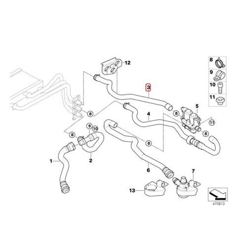 BMW ウォーターバルブ ヒーターホース