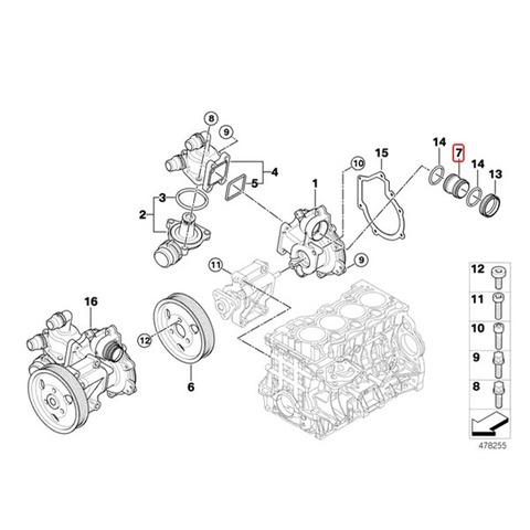 BMW ウォーターポンプ接続ピース