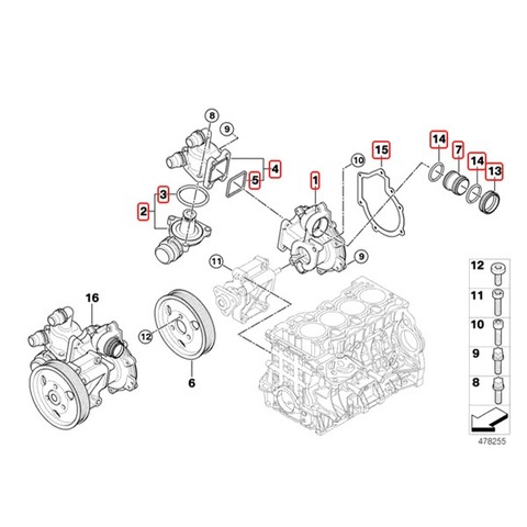 BMW ウォーターポンプ 4点セット
