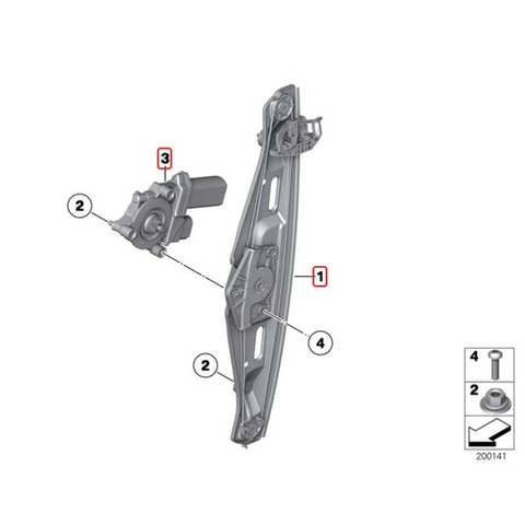 BMW リア パワーウインドウレギュレーター