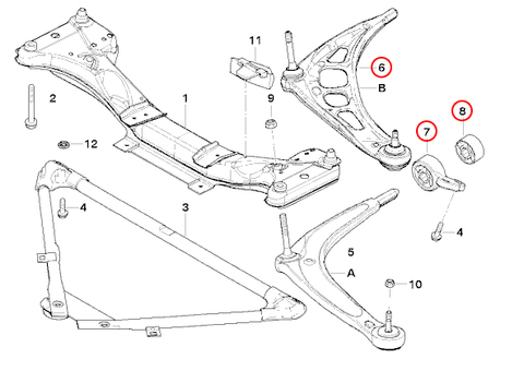 [6ヶ月保証]BMW E46フロント ロアアーム/コントロールアーム 左右セット ブッシュ付 31122282121 31124004359 316ti318ti318Ci328Ci330Ci