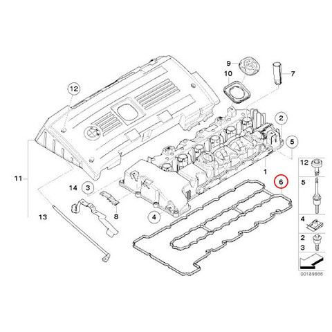 [訳有り] BMW E90/E91/E92 E60/E61 F10/F11 E63 シリンダーヘッドカバーガスケット/タペットカバーパッキン N53 直6 11127544368