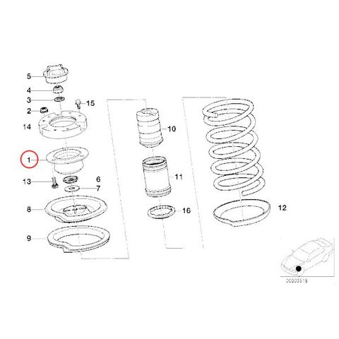 MEYLE製 BMW E28 E34 フロント ショックアッパーマウント ストラットマウント 左右 31331139452 518i 520i 524d 525i 528i 535i M5