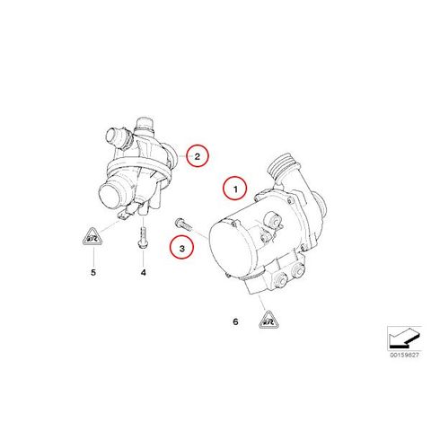 BMW E63 電動ウォーターポンプ＆ボルト＆サーモスタット97℃ 702851208 11517563183 11510392553 11537536655 630i