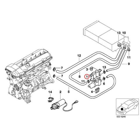 純正 BMW ヒーターバルブ 補助ポンプ付き 7シリーズ E38 5シリーズ E39 Genuine 64118374994 735i 740i 750iL 525i 528i 540i M5