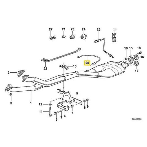 BOSCH製 BMW 5シリーズ E34 O2センサー/ラムダセンサー 11781735710 11781726321 13108 520i 525i M50エンジン