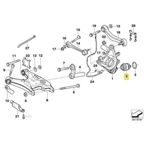 純正OEM LEMFORDER BMW E38 E65 E66 リアホイールキャリア ボールジョイント左右 33326767748 735i 740i 750iL