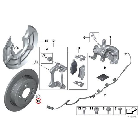 OP PARTS製 BMW MINI ミニ R50 R53 R52 R56 R57 R55 R58 R59 リア/リヤ ブレーキローター 左右セット 34216774987