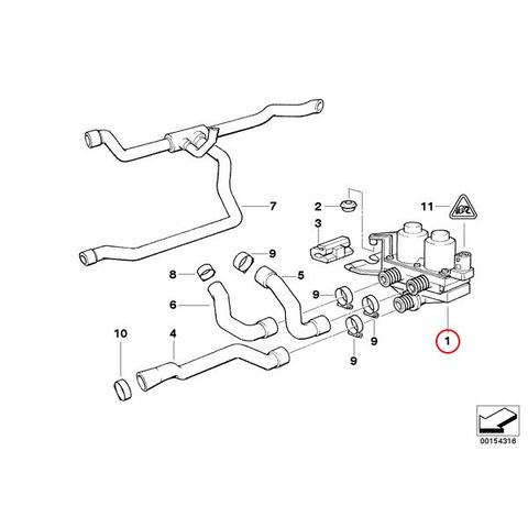 BMW E36 3シリーズ ヒーターバルブ/ウォーターバルブ 64118375792 318i 320i 323i 325i 328i 318is