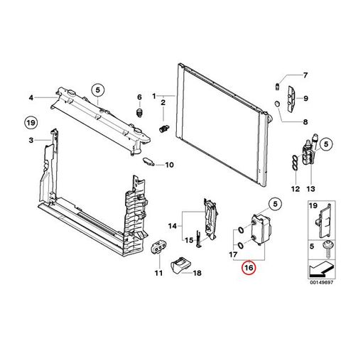 BMW E65 E66 7シリーズ ATオイルクーラー/ATフルードクーラー 17217519213 735i 745i 745Li