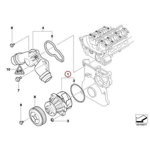 [6ヶ月保証] GRAF製 BMW E39 ウォーターポンプ M50 M52 M54 直6 Oリング付き 11517527910 11517509985 11517527799 PA432A