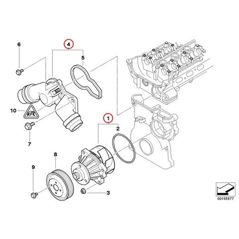 GRAF製 BMW 5シリーズ E60 ウォーターポンプ＆サーモスタット M52 M54 直6エンジン 11517527910 11517509985 MAHLE TM1397 PA432A