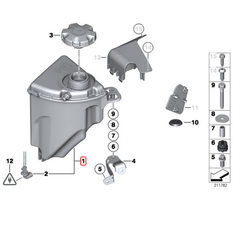 BMW F07 F10 F11 ラジエーターサブタンク リザーバータンク エクスパンションタンク 17137601948 550i 550ixDrive