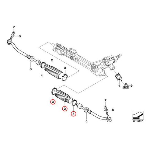 febi bilstein製 BMW E39 5シリーズ ステアリングラックブーツキット 片側 32131092876 525i 528i 530i 