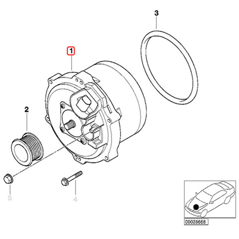 BOSCH製 BMW 7シリーズ E65 E66 オルタネーター ダイナモ 180A 水冷式 AL0838X 12317526286 735i 745i 745Li 760Li