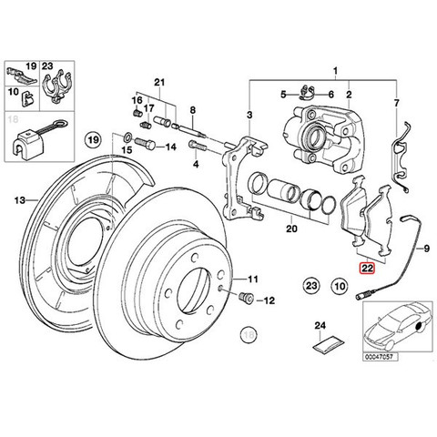 febi製 BMW E24 リア/リヤ ディスクブレーキパッド 34211157925 34211158912 34211157514 34211157926 34212226013 635CSi