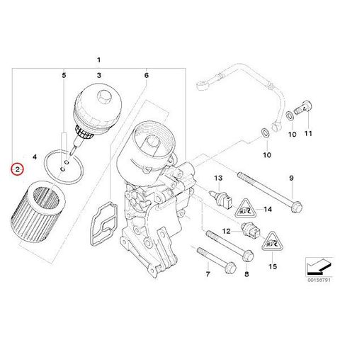 BMW X3/E83 X5/E53 エンジンオイルフィルター/オイルエレメント M52 M54 エンジン用 11427512300 2.5i 3.0i