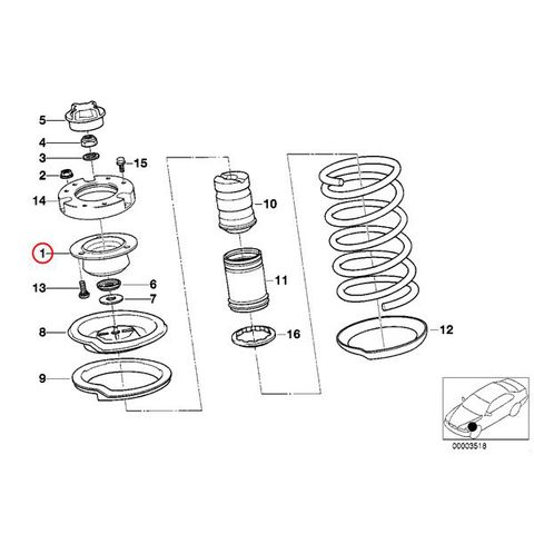 純正OEM LEMFORDER製 BMW 5シリーズ E34 フロント ショックアッパーマウント 左右セット 31331139452 31331124508 1057301 520i 525i