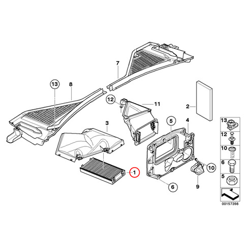 febi BMW X6/E71 エアコンフィルター/ACフィルター 2枚 活性炭 64119248294 xDrive35i xDrive50i