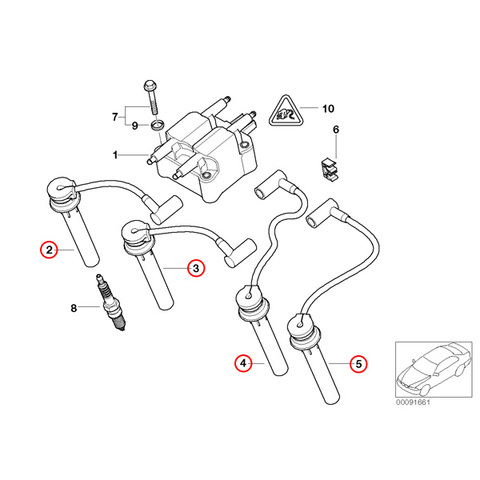 BMW MINI ミニ R50 プラグコード 4本 一台分 W10 W11 12127513032 12127513033 12127513034  12127513035  ワン 1.6 クーパー