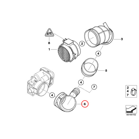 febi bilstein製 BMW Zシリーズ Z3/E36 エルボパイプ 13541435627 2.0 2.2i 2.8