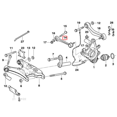 純正OEM LEMFORDER製 BMW 7シリーズ E38 リア アッパーガイドアーム 左右セット 33326768791 735i 740i 750iL L7