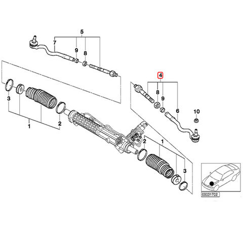 純正OEM LEMFORDER製 BMW Zシリーズ Z4/E85 E86 ステアリングタイロッド インナー 片側 32106777503 32106777504