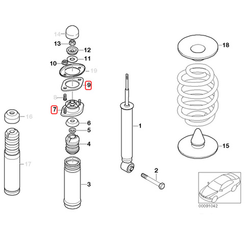 純正OEM LEMFORDER製 BMW E46 リア/リヤ ショックアッパーマウント 左右 ガスケット付き 33526779670 33526772864 33521092362  M3 M3CSL