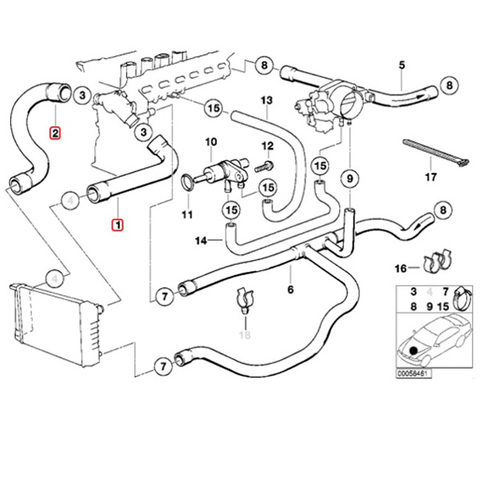 SAMCO SPORTS（サムコスポーツ）BMW E34 ラジエーターホース アッパーホース＆ロアホース ２本セット 青色 11531722852 11531720678 520i 525i