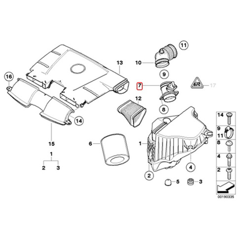 Pierburg製 BMW  E90 E91 E92 E93 エアマスセンサー/エアフロメーター 新品 722684120 13627531702 13627566989